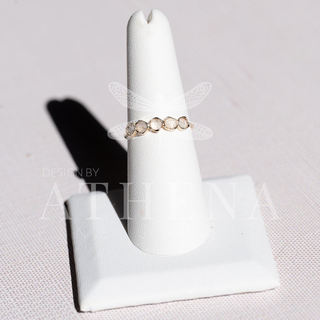 Moonstone Band Ring in 14K Yellow Gold