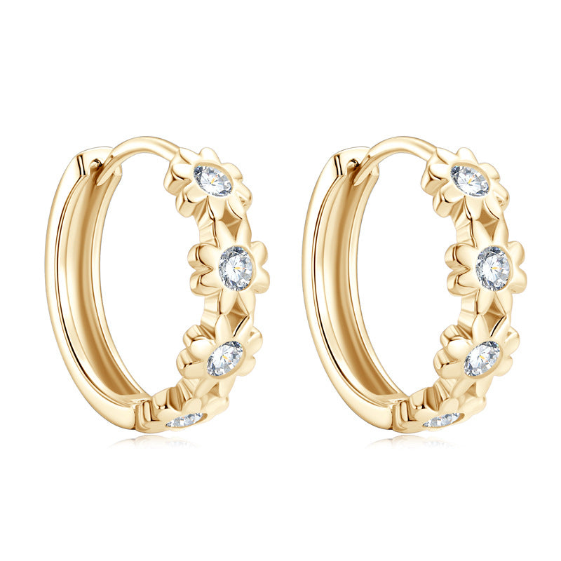 Daisy Moissanite Huggie Hoops