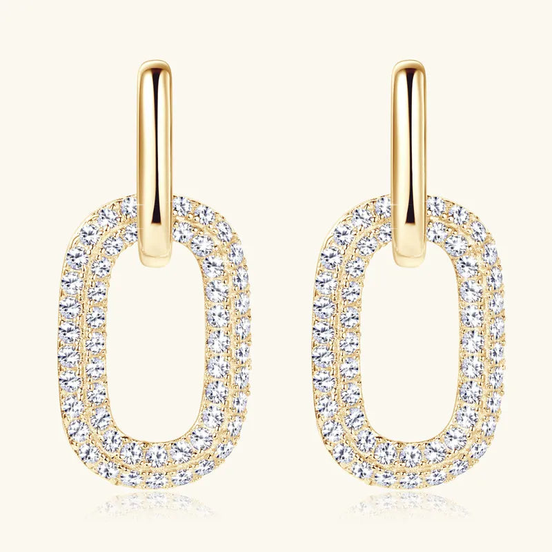 Luna 2 Carat Moissanite Link Earrings