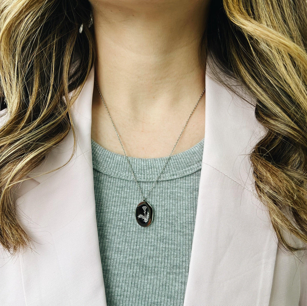 Birth Flower Medallion Necklace – January