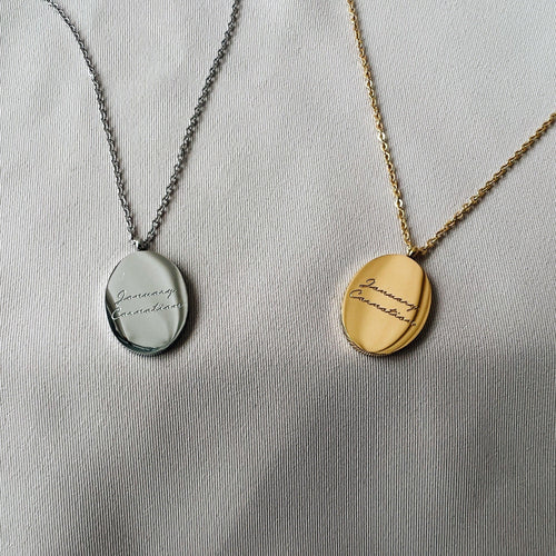 Birth Flower Medallion Necklace – January