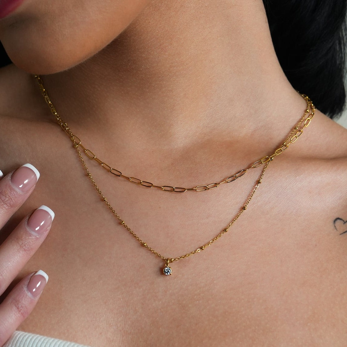 Layered Solitaire Necklace