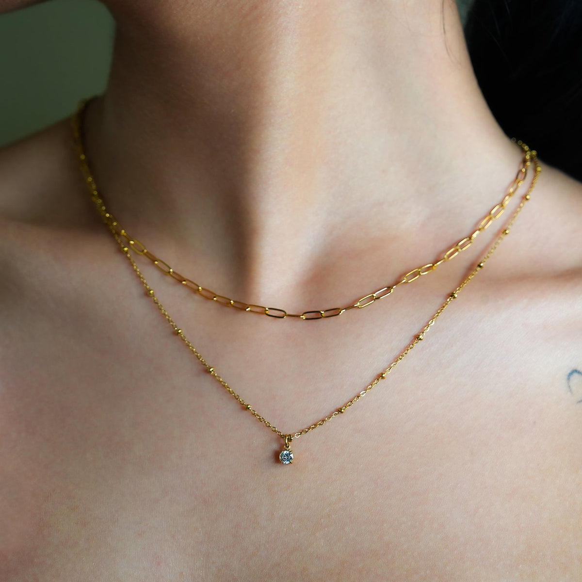 Layered Solitaire Necklace