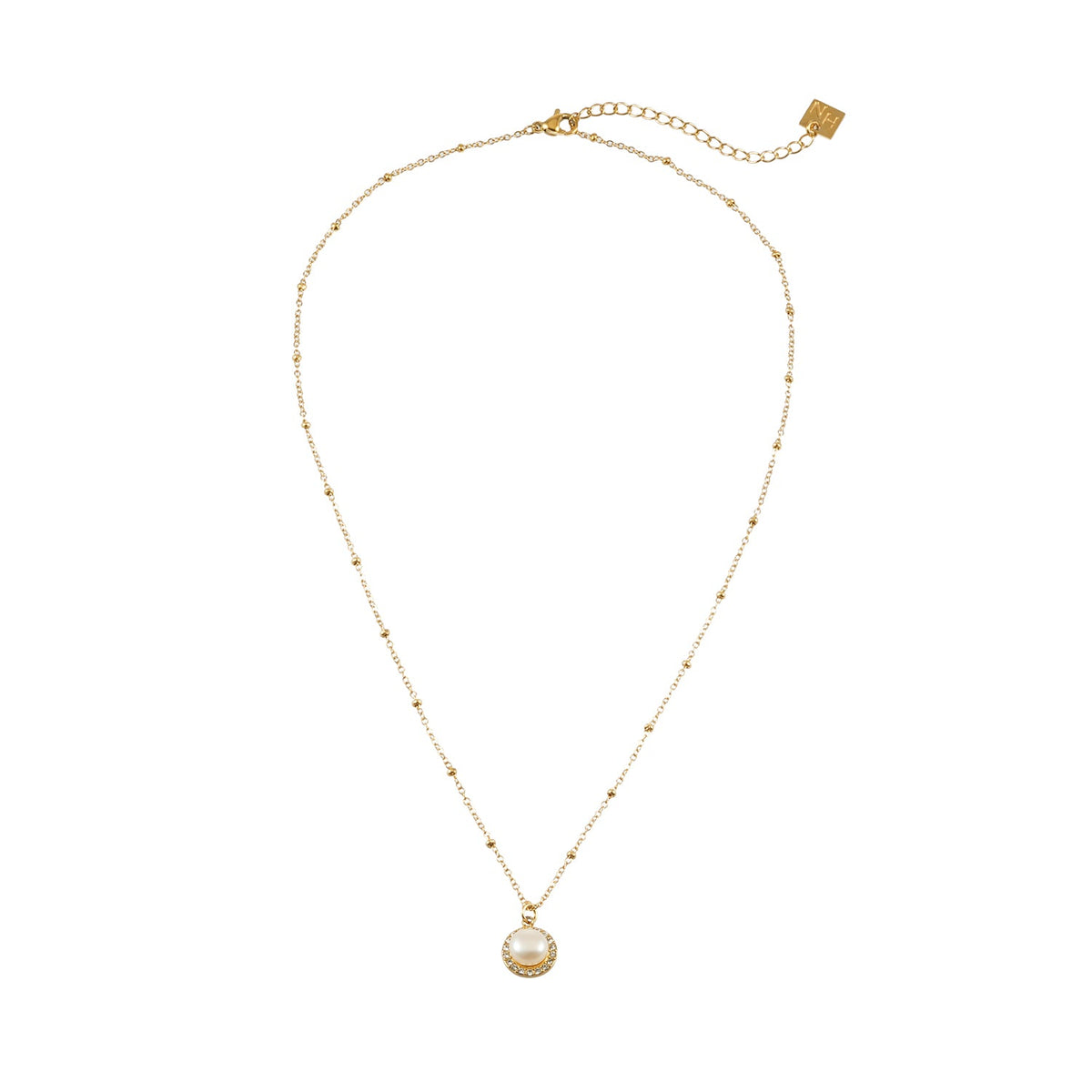 Pearl & Pavé Pendant Necklace