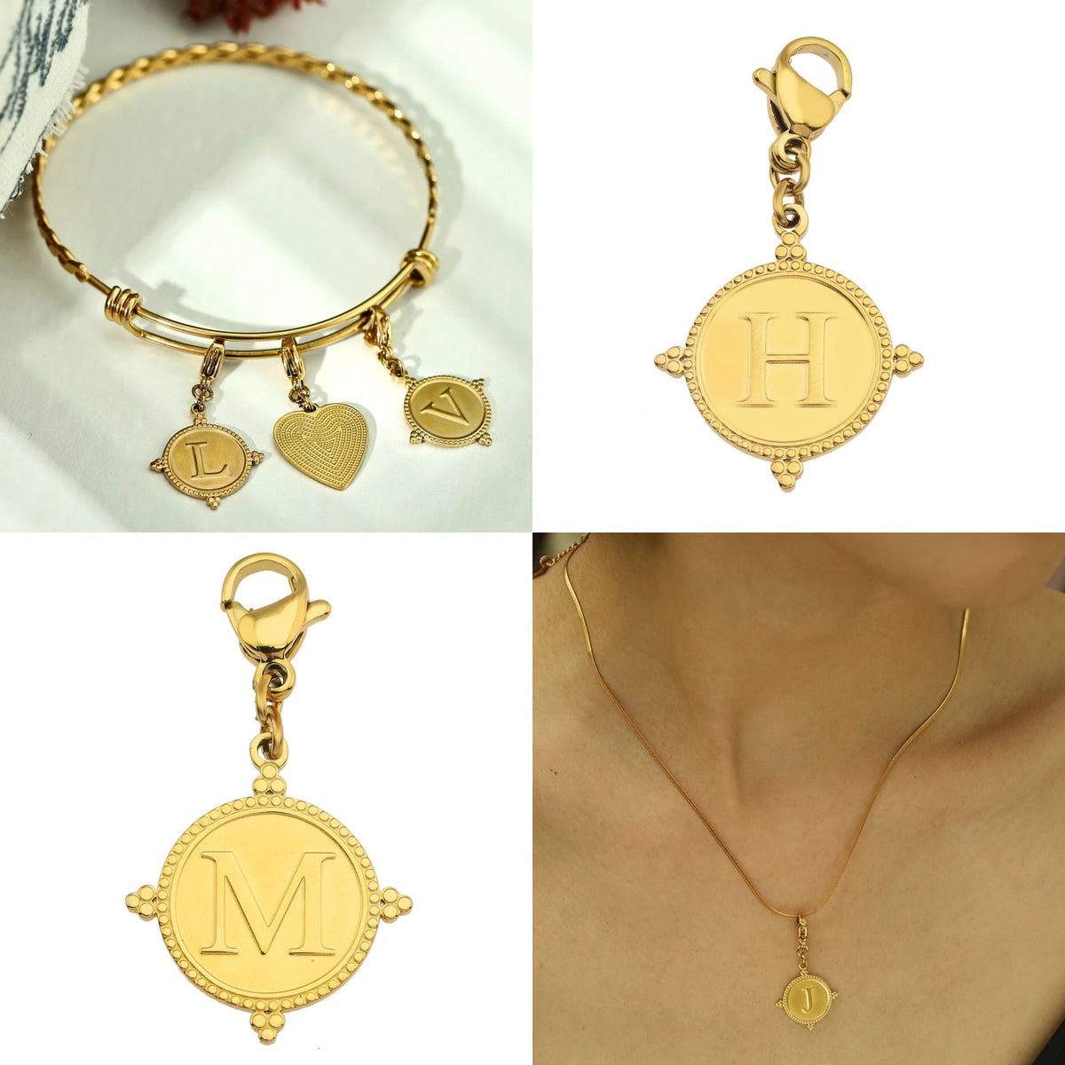 Ornate Gold Initial Charm (A–Z)