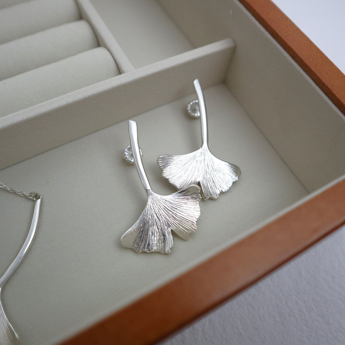Ginkgo Drop Earrings – Large (Solid Gold or Sterling Silver)