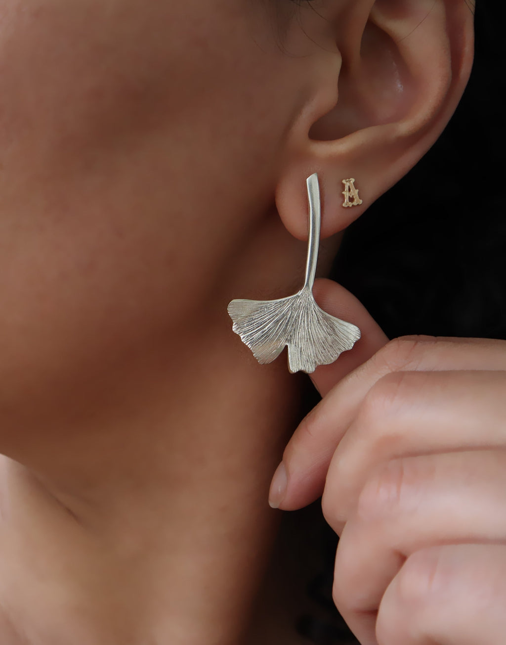 Ginkgo Drop Earrings – Large (Solid Gold or Sterling Silver)