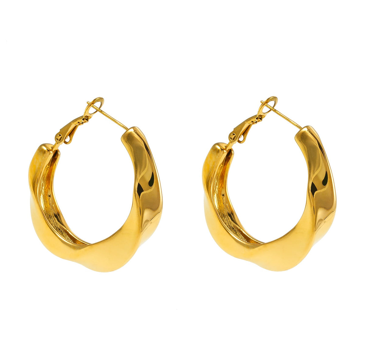 Marfa Sculpted Gold Hoops