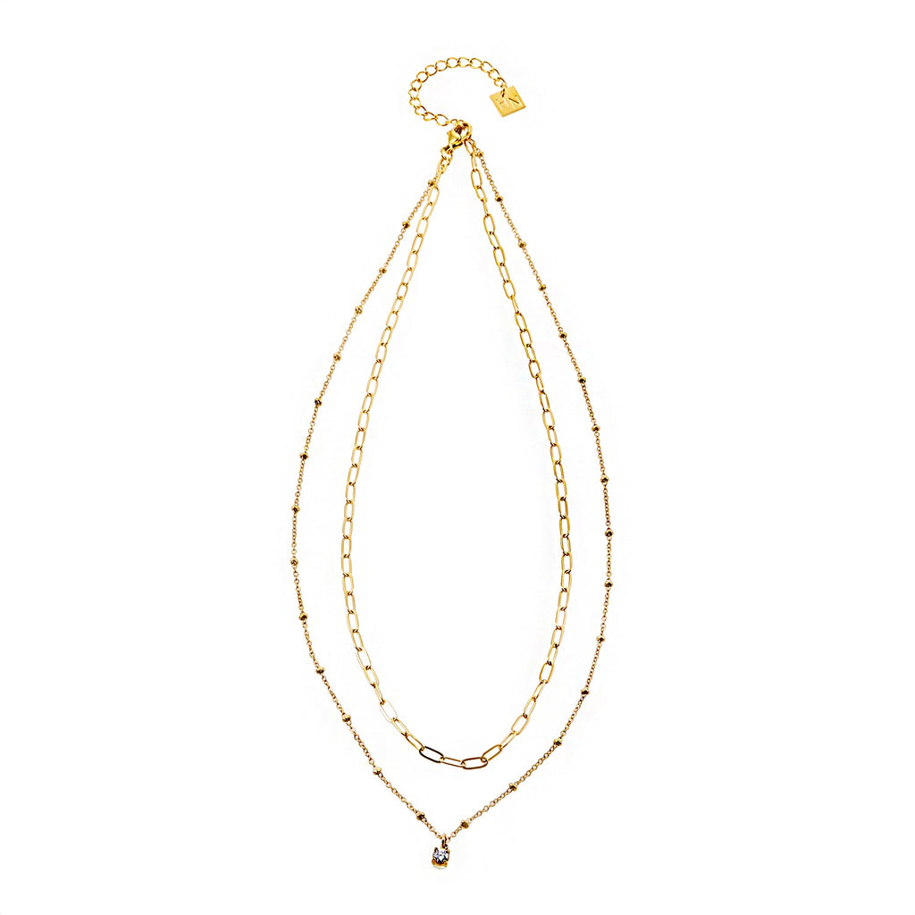 Layered Solitaire Necklace