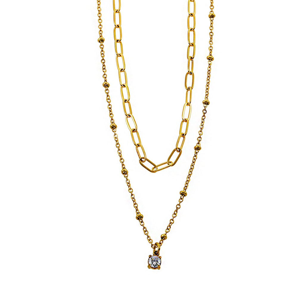 Layered Solitaire Necklace