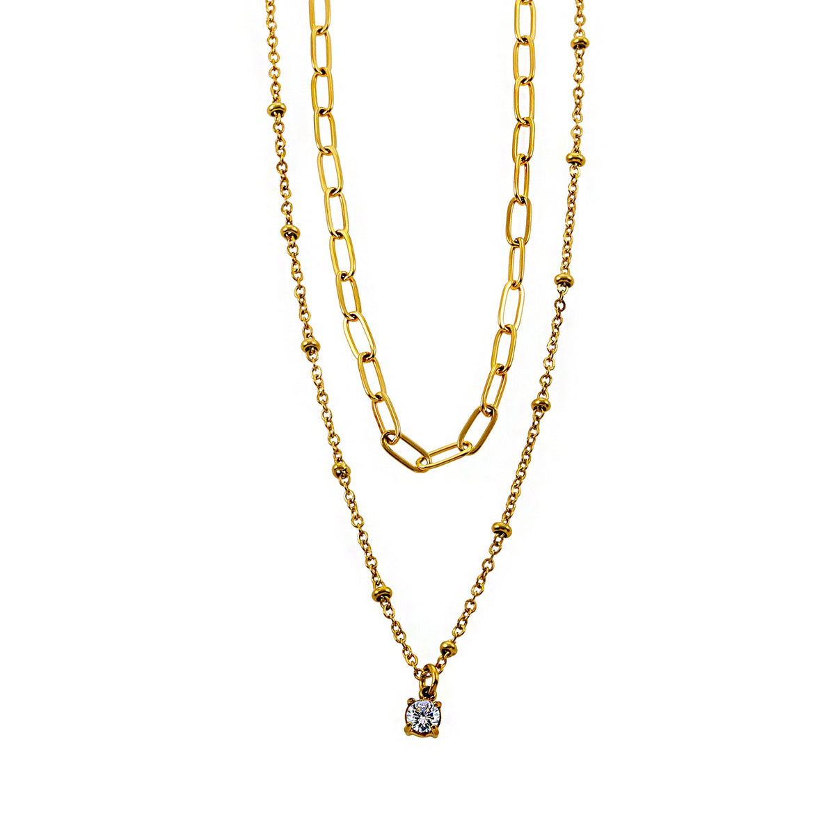 Layered Solitaire Necklace