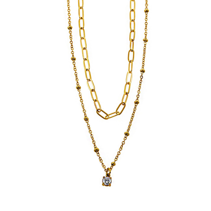 Layered Solitaire Necklace