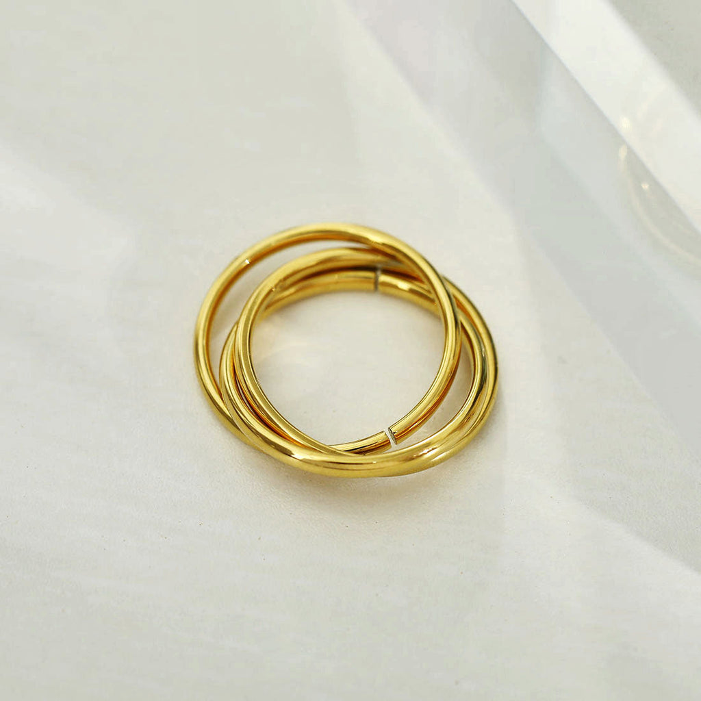 Estella Interlinked Stack Gold Ring