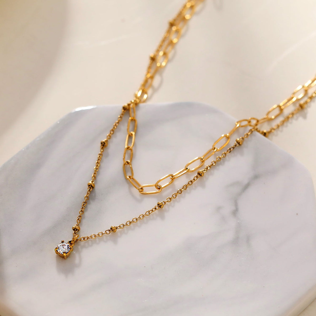 Layered Solitaire Necklace