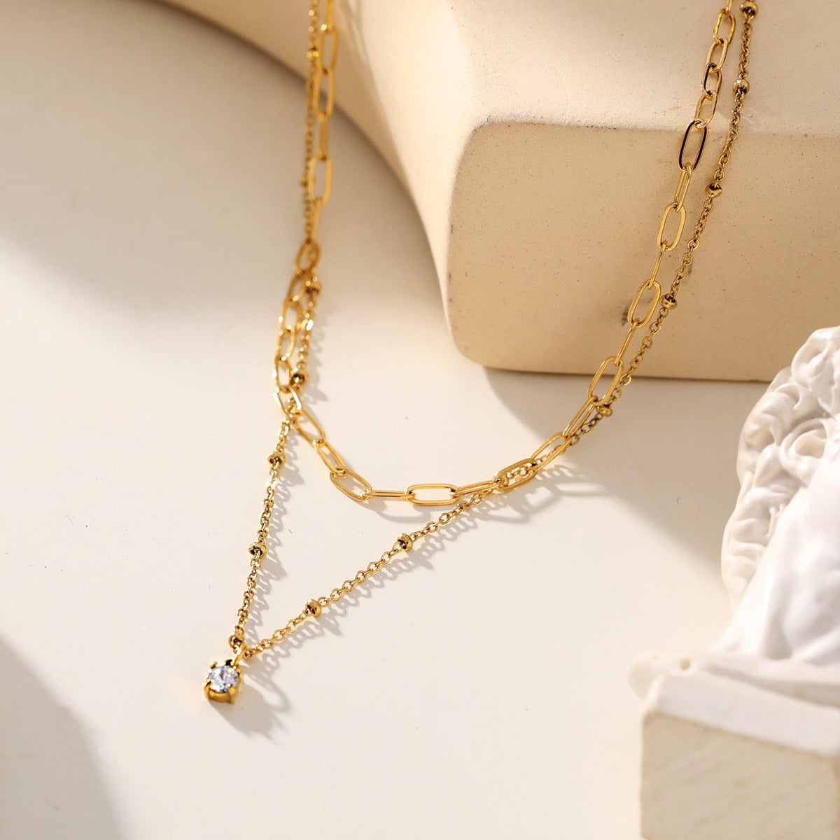 Layered Solitaire Necklace
