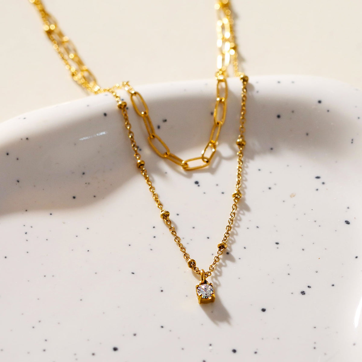 Layered Solitaire Necklace