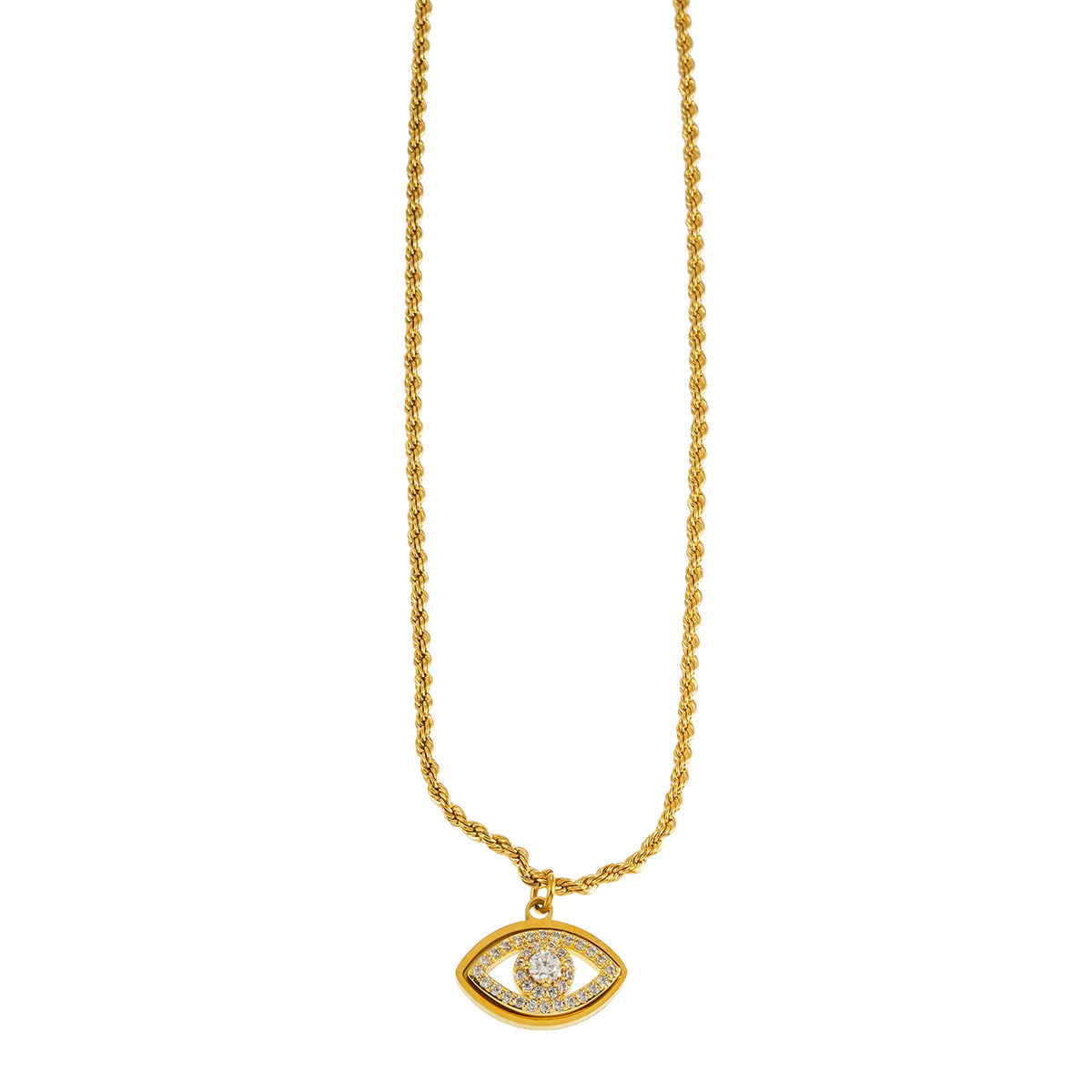 Pavé Evil Eye Chain Necklace