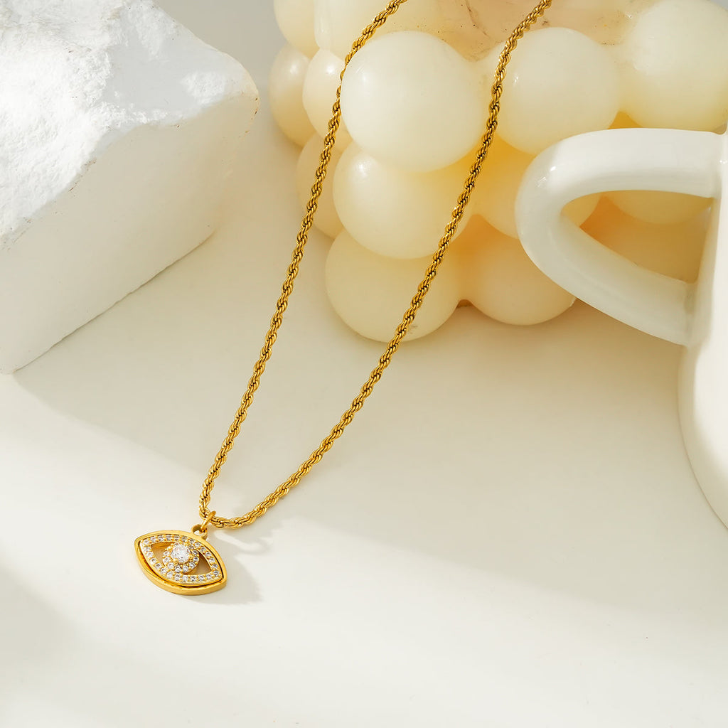 Pavé Evil Eye Chain Necklace
