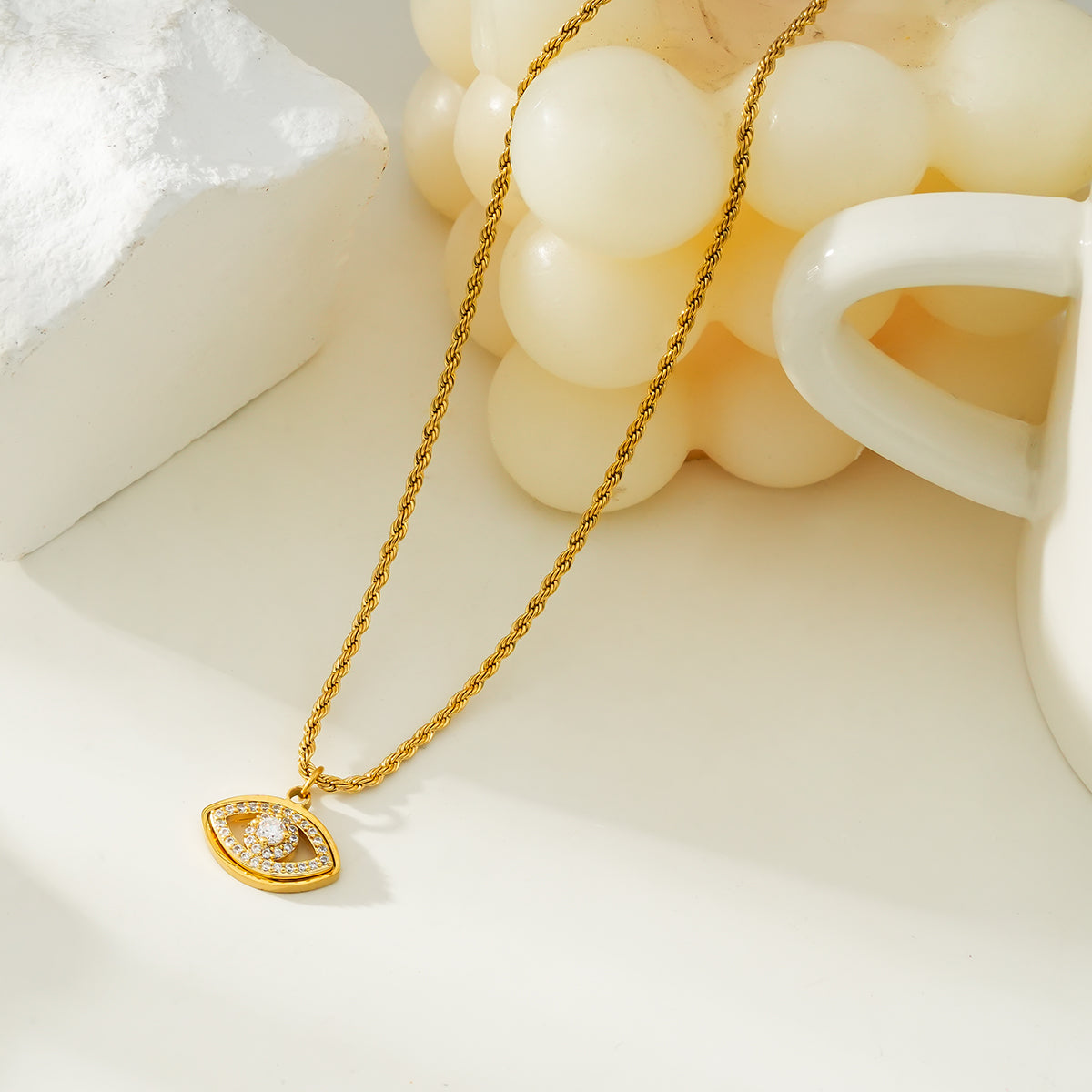 Pavé Evil Eye Chain Necklace