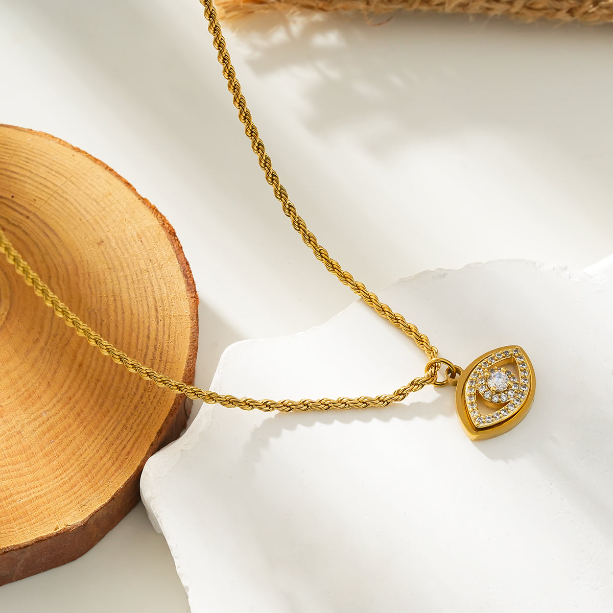 Pavé Evil Eye Chain Necklace