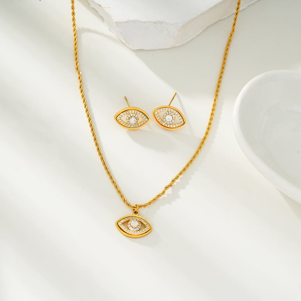 Pavé Evil Eye Chain Necklace