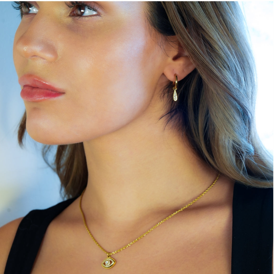 Pavé Evil Eye Chain Necklace