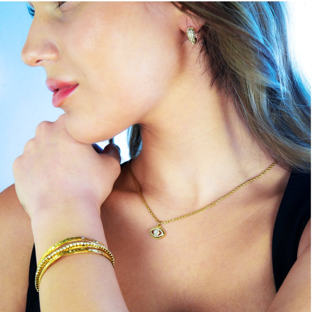 Pavé Evil Eye Chain Necklace