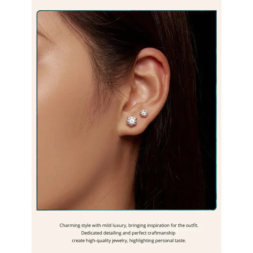 Radiant Moissanite Studs – Gold-Plated Sterling Silver