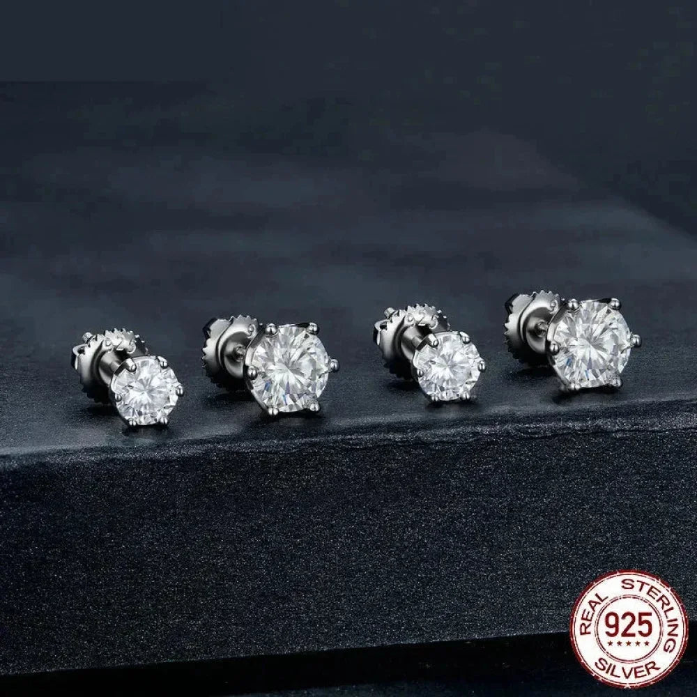Radiant Moissanite Studs – Gold-Plated Sterling Silver