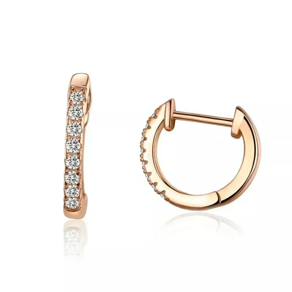 14K Gold Plated 925 Sterling Silver Cubic Zirconia Cuff Earrings - Trendy and Chic
