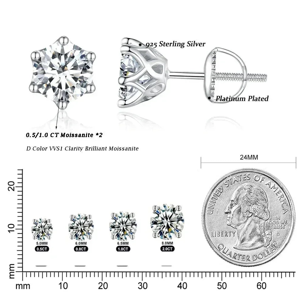 Radiant Moissanite Studs – Gold-Plated Sterling Silver