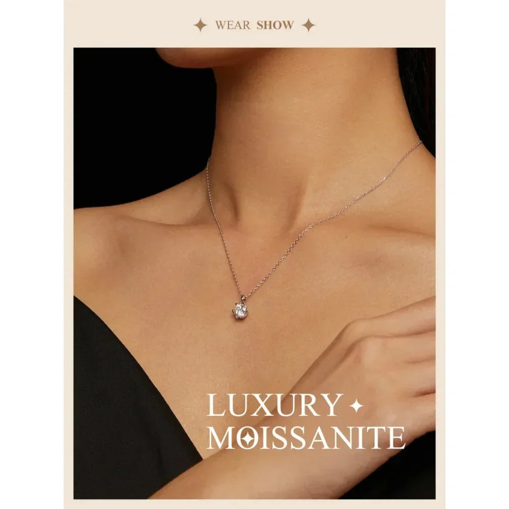 Moissanite Solitaire Pendant Necklace