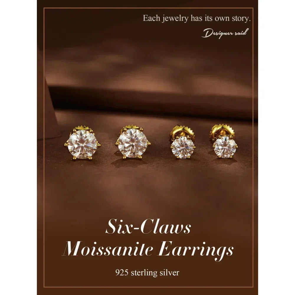 Radiant Moissanite Studs – Gold-Plated Sterling Silver