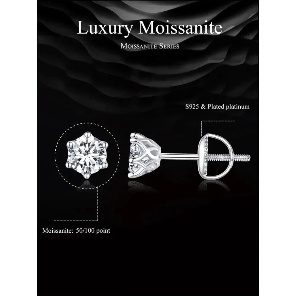 Radiant Moissanite Studs – Gold-Plated Sterling Silver