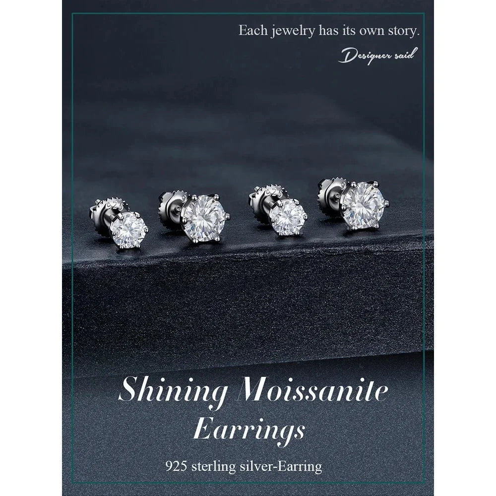 Radiant Moissanite Studs – Gold-Plated Sterling Silver