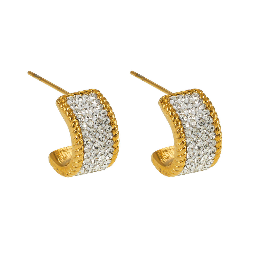 Ornate Pavé Huggie Earrings