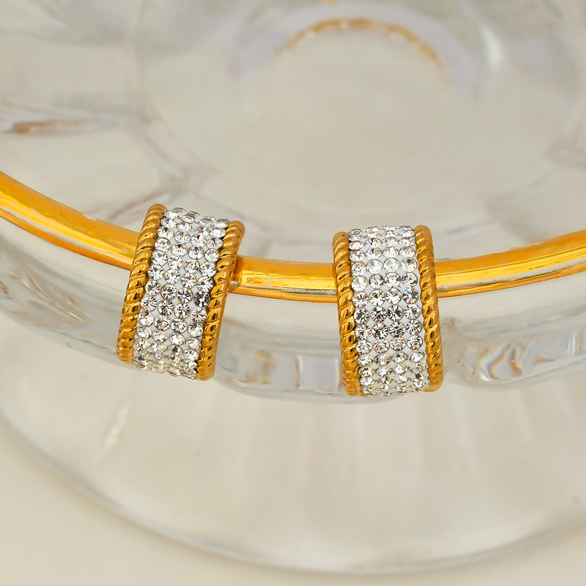 Ornate Pavé Huggie Earrings