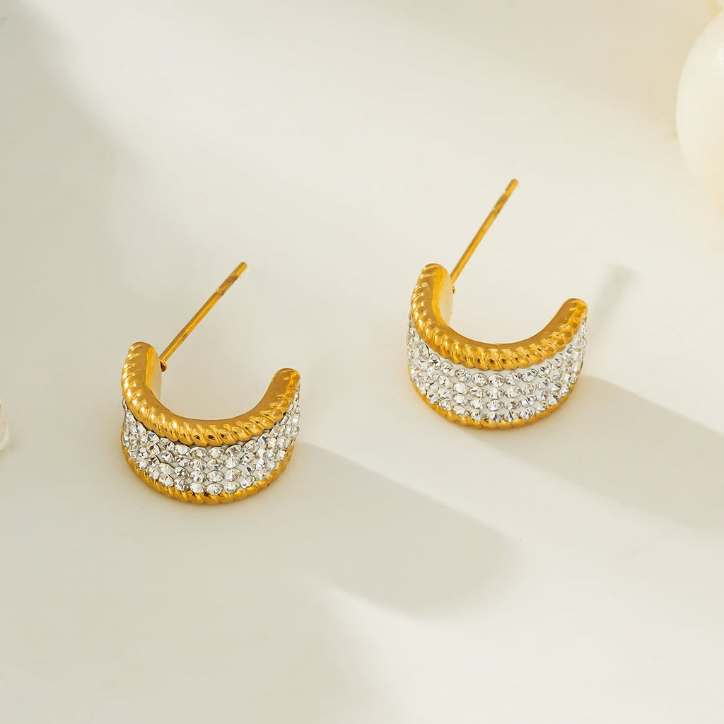 Ornate Pavé Huggie Earrings