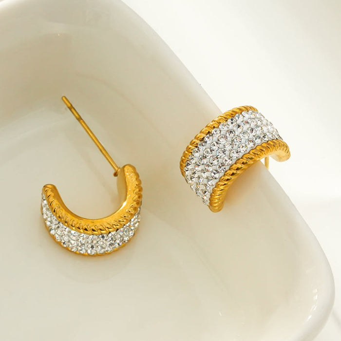 Ornate Pavé Huggie Earrings