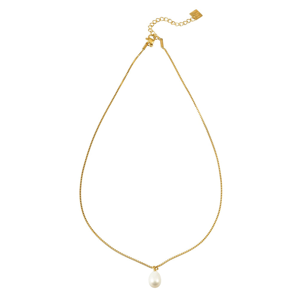 Freshwater Pearl Box Chain Necklace