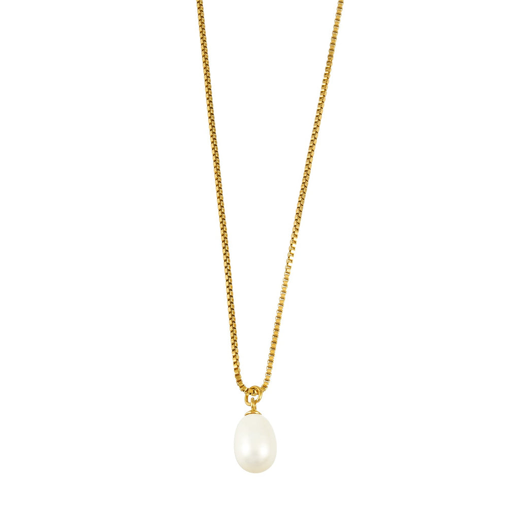 Freshwater Pearl Box Chain Necklace