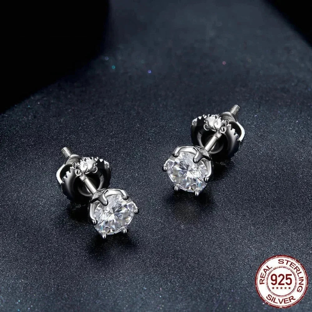 Radiant Moissanite Studs – Gold-Plated Sterling Silver