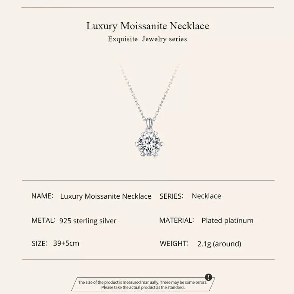Moissanite Solitaire Pendant Necklace