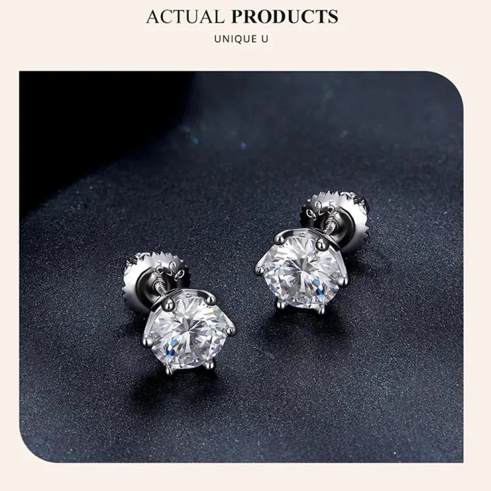 Radiant Moissanite Studs – Gold-Plated Sterling Silver