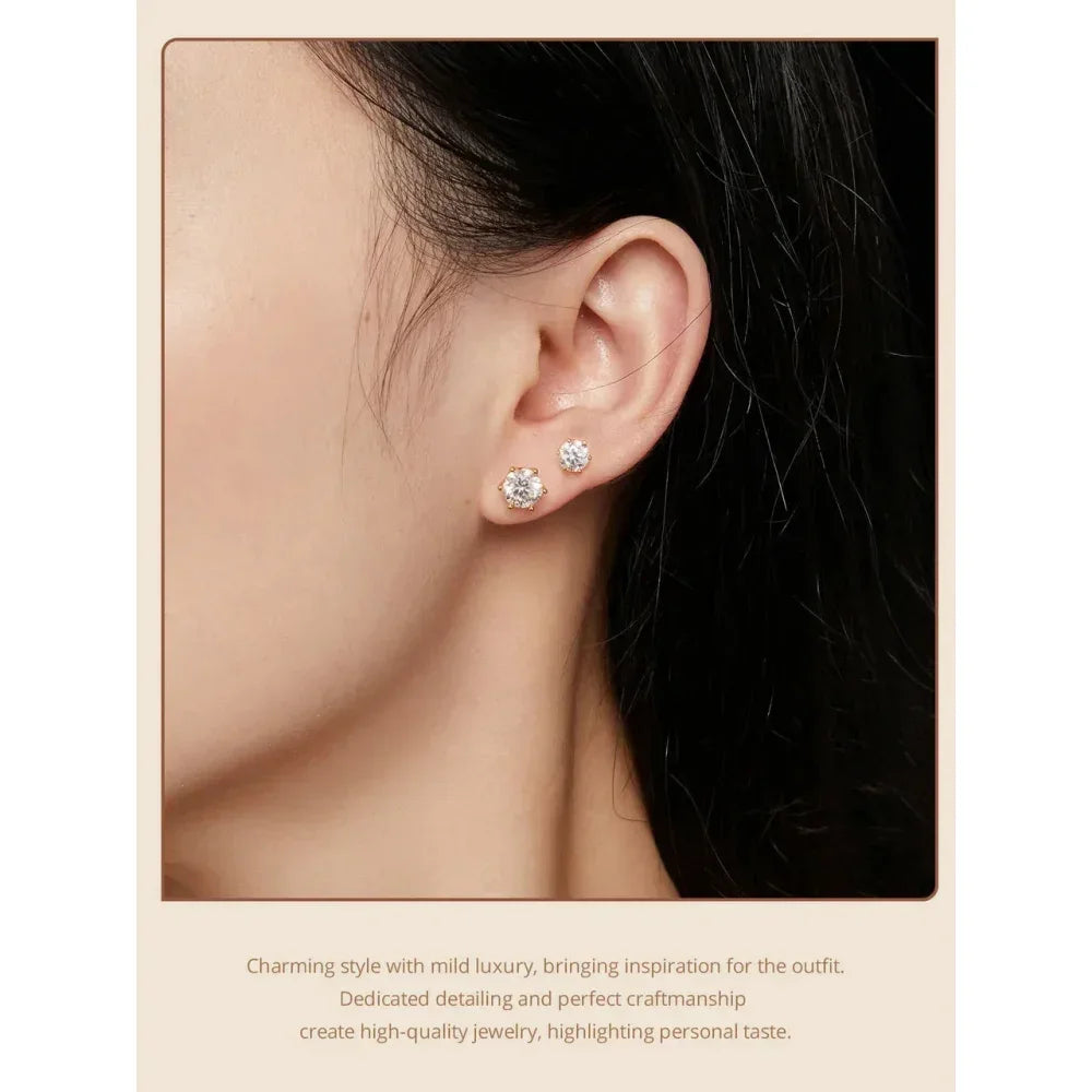 Radiant Moissanite Studs – Gold-Plated Sterling Silver