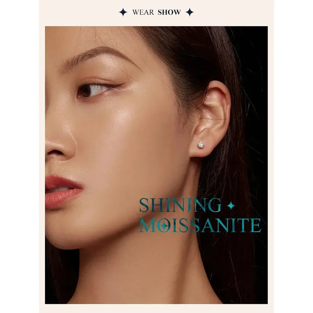 Radiant Moissanite Studs – Gold-Plated Sterling Silver