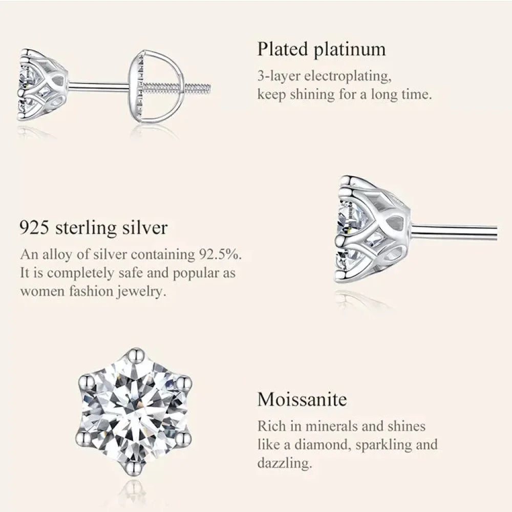 Radiant Moissanite Studs – Gold-Plated Sterling Silver