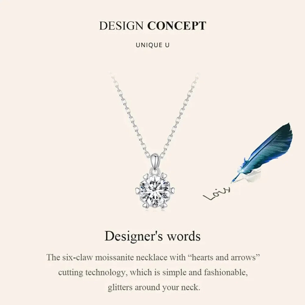 Moissanite Solitaire Pendant Necklace