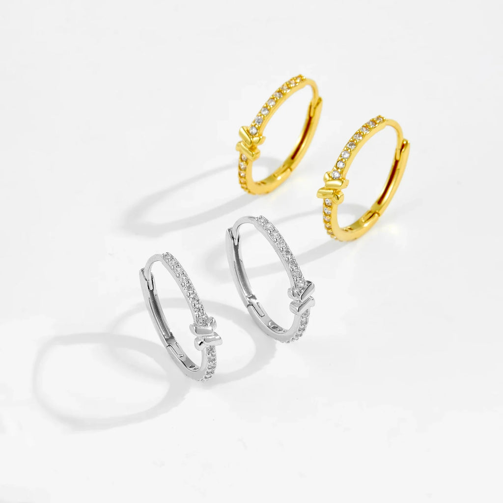 Sterling Silver Knot Hoops Earrings