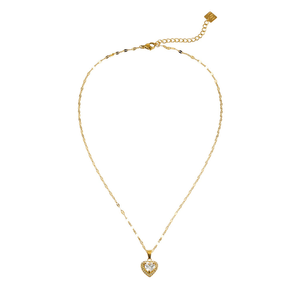Petite Pavé Heart Necklace